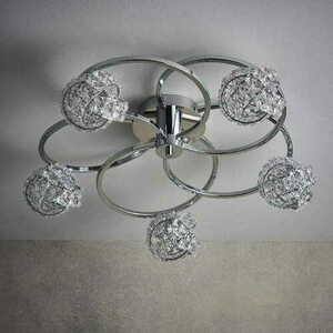 Endon Talia 5 Light Chrome Glass Ceiling Light 56cm 76595 small 3