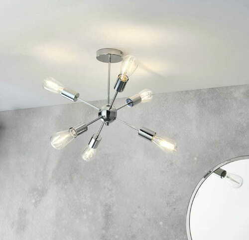 Check Ceiling Light Endon Rubens Chrome 6-Light E27 41cm 79469