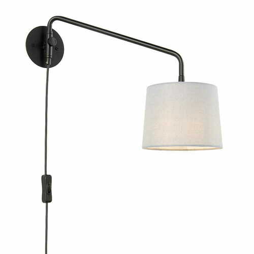 Check Endon Carlson Gray Black Fabric Wall Lamp 79500