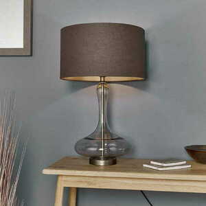Endon Caia Brown Glass and Fabric Table Lamp 62 cm 79835 small 1