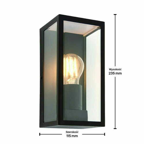 Check Endon Oxford Black Industrial IP44 E27 Wall Light 80600