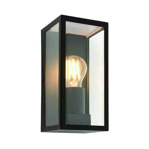 Check Endon Oxford Black Industrial IP44 E27 Wall Light 80600