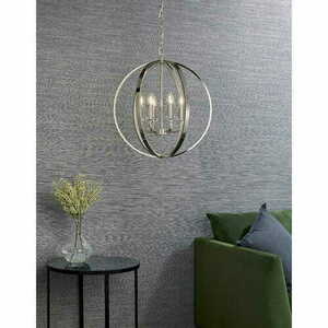 Endon Ritz Nickel Crystal 6-Light Pendant Lamp 50cm small 7