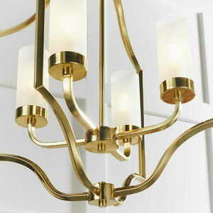 Endon Edrea 4-Light Brass Glass Pendant Light 48cm small 4