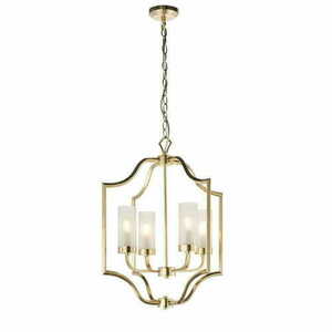 Endon Edrea 4-Light Brass Glass Pendant Light 48cm small 6
