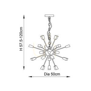 Endon Miro 9-Light Pendant Lamp Nickel Crystal 50cm SKU 81917 small 9