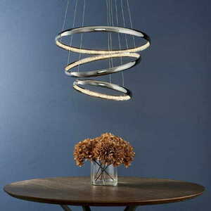 Endon Ozias Chrome Crystal LED Pendant Light 55cm 90292 small 3