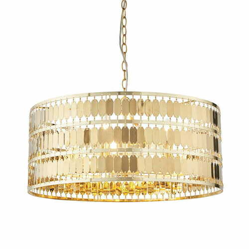 Check Endon Eldora Gold 5-Light Pendant Lamp 56 cm E14
