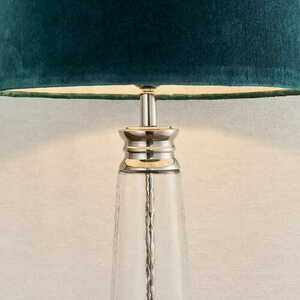 Endon Winslet 90545 table lamp, glass and nickel, teal shade, E27, 61 cm small 4