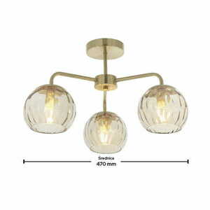 Endon Dimple Brass Glass 3 Light Ceiling Lamp 91968 small 1