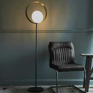 Endon Cal Nickel Black Steel Floor Lamp 161cm 92879 small 1