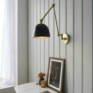 Endon Lehal Brass Black Adjustable Wall Light 93142 small 4