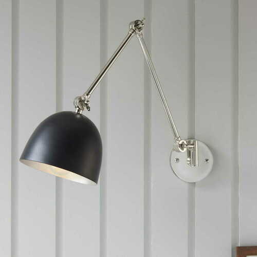Check Endon Lehal Nickel Black Wall Light 93431