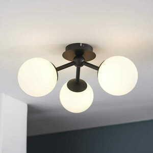 Endon Pulsa Black 3-Light Ceiling Light IP44 G9 39.5cm 93489 small 3