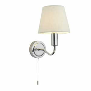 CONWAY bathroom wall light chrome with ivory shade IP44 Endon 93851 small 0