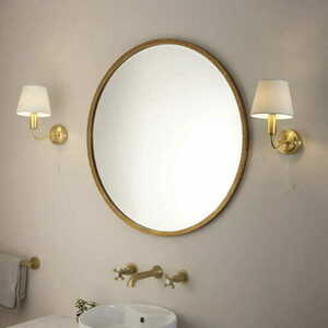 Endon Conway 93852 Bathroom Wall Light, Satin Brass, Ivory Shade, IP44 G9 small 2