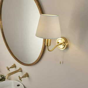 Endon Conway 93852 Bathroom Wall Light, Satin Brass, Ivory Shade, IP44 G9 small 3
