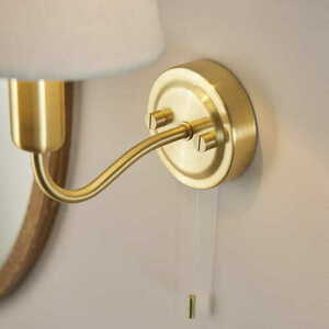 Endon Conway 93852 Bathroom Wall Light, Satin Brass, Ivory Shade, IP44 G9 small 4