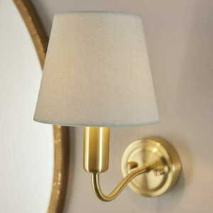 Endon Conway 93852 Bathroom Wall Light, Satin Brass, Ivory Shade, IP44 G9 small 5