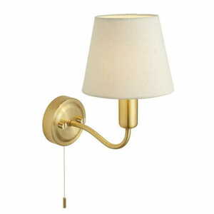Endon Conway 93852 Bathroom Wall Light, Satin Brass, Ivory Shade, IP44 G9 small 0