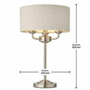 Standing Lamp Endon Highclere Beige Nickel 3-Light E14 50cm 94369 small 1
