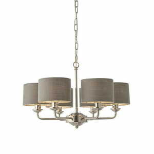 Endon Highclere 6 Light Pendant Lamp Gray Nickel 94381 small 2