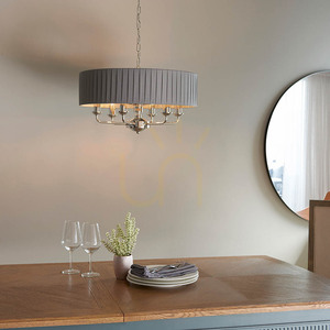 Endon Highclere 6 Light Pendant Lamp Grey Nickel Charcoal 94397 small 3