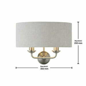 Endon Highclere 2 Light Beige Fabric Wall Light 94403 small 1