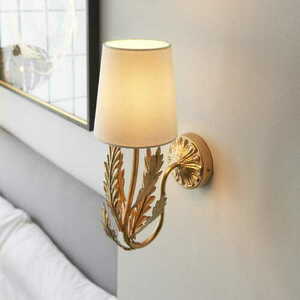 Endon Delphine 95040 Gold Wall Light with Ivory Cotton Shade E14 small 5