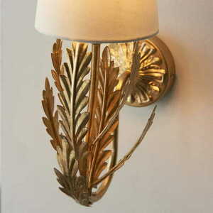 Endon Delphine 95040 Gold Wall Light with Ivory Cotton Shade E14 small 6