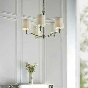 Endon Ortona 5 Light Nickel White Pendant Light 95826 small 3