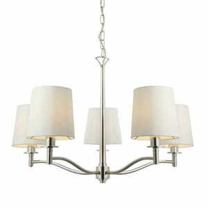 Endon Ortona 5 Light Nickel White Pendant Light 95826 small 0