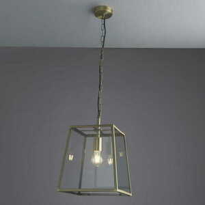 Endon Hurst Brass Transparent Glass Pendant Light 95835 small 1
