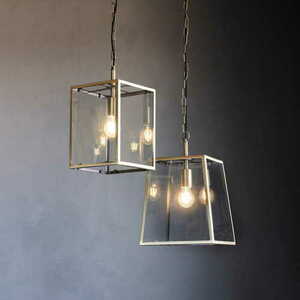 Endon Hurst Brass Transparent Glass Pendant Light 95835 small 2