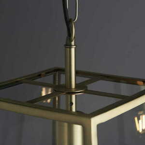 Endon Hurst Brass Transparent Glass Pendant Light 95835 small 4