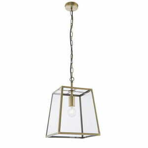 Endon Hurst Brass Transparent Glass Pendant Light 95835 small 7