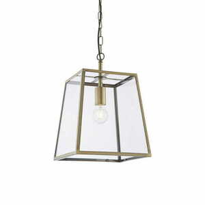 Endon Hurst Brass Transparent Glass Pendant Light 95835 small 0