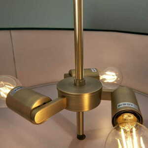 Hayfield 3-Light Brass Green Fabric Pendant Light Endon 95839 small 6