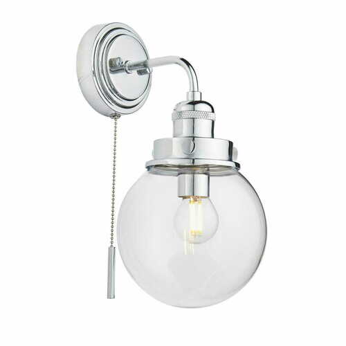 Check Endon Cheswick Chrome Glass Wall Light IP44 E14 96129