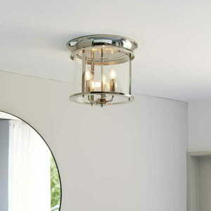 Endon Hampworth 3-Light Ceiling Light Nickel Glass E14 96153 small 2
