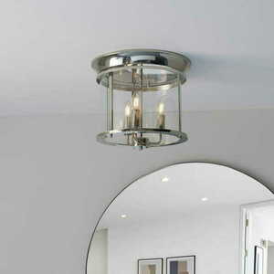 Endon Hampworth 3-Light Ceiling Light Nickel Glass E14 96153 small 3