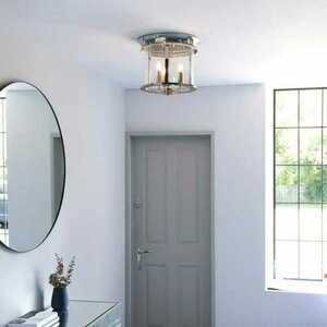 Endon Hampworth 3-Light Ceiling Light Nickel Glass E14 96153 small 4
