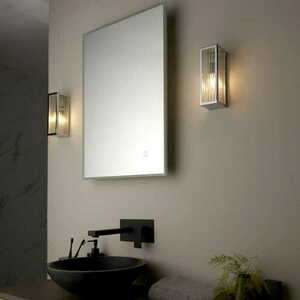 Endon Newham Chrome Glass Wall Light IP44 G9 96221 small 3