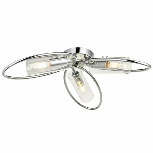 Check Endon Amari 3-Light Chrome Glass Ceiling Light 96833