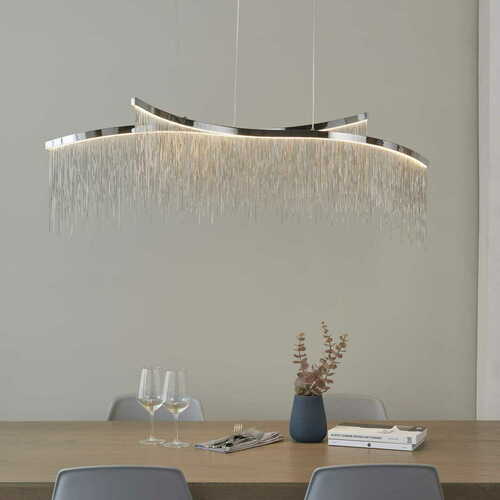 Check Endon Orphelia Chrome Silver LED Pendant Light 97219