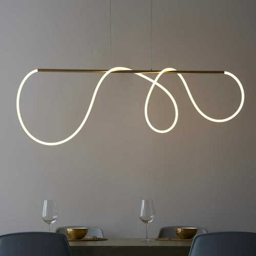 Check Endon Attalea Brass White LED Pendant Light 97629