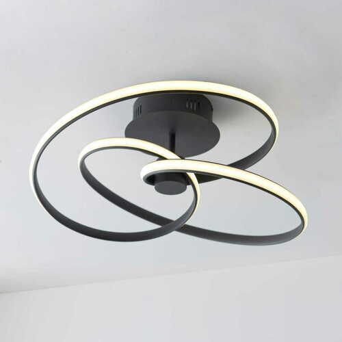 Check Endon Dune Black LED Ceiling Light 53.5cm 42W 3000K Dimmable 97633