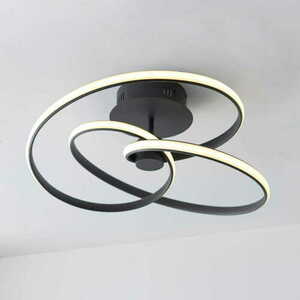 Endon Dune 97633 Black LED Semi-Flush Ceiling Light 53.5 cm 42W 3000K Dimmable small 1