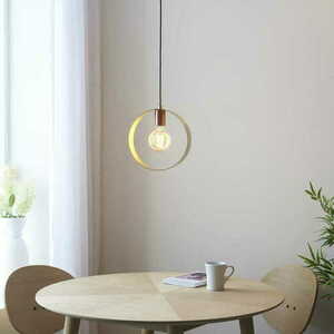Endon Hoop Brass Steel Pendant Light 97664 small 3