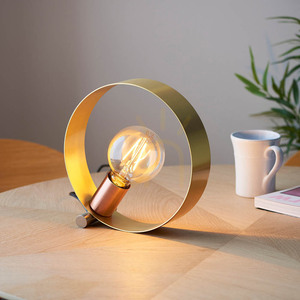 Endon Hoop 97665 table lamp E27 25 cm – brass, nickel and copper small 1